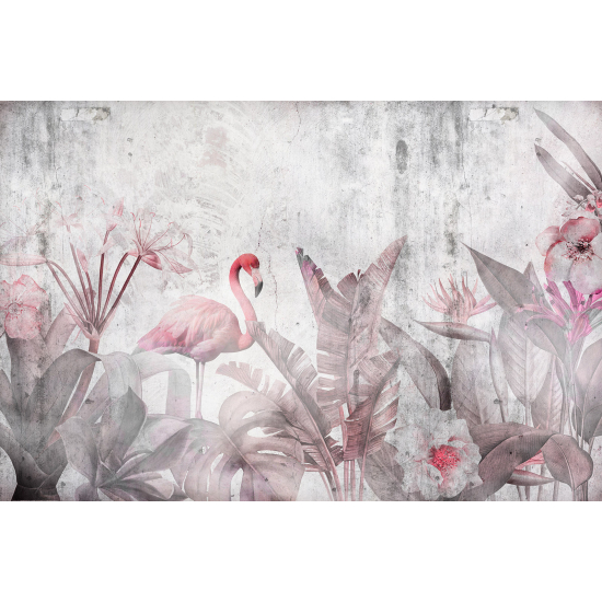 Panoramic Wallpaper - Wall Mural - Pink Flamingo