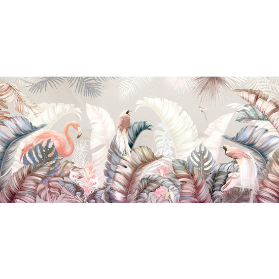 Panoramic Wallpaper - Wall Mural - Pink Flamingo