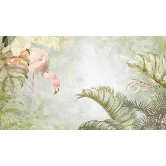 Panoramic Wallpaper - Wall Mural - Pink Flamingo