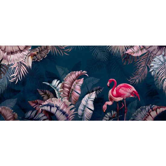 Panoramic Wallpaper - Wall Mural - Pink Flamingos