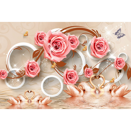 Panoramic Wallpaper - Wall Mural - Roses