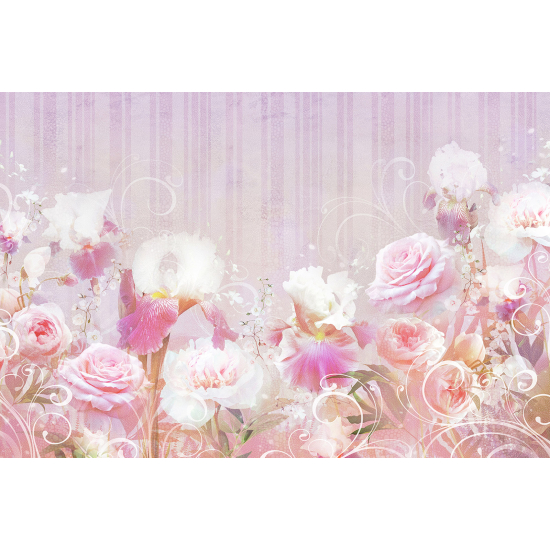 Panoramic Wallpaper - Wall Mural - Roses