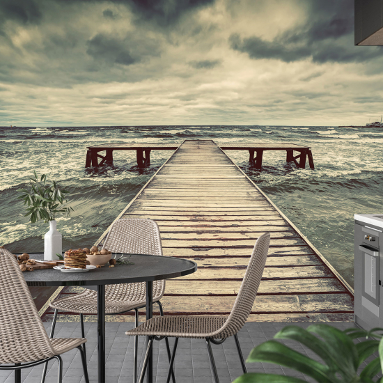 Panoramic Wallpaper - Wall Mural - Sea Pontoon