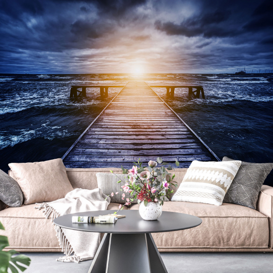 Panoramic Wallpaper - Wall Mural - Sea Pontoon