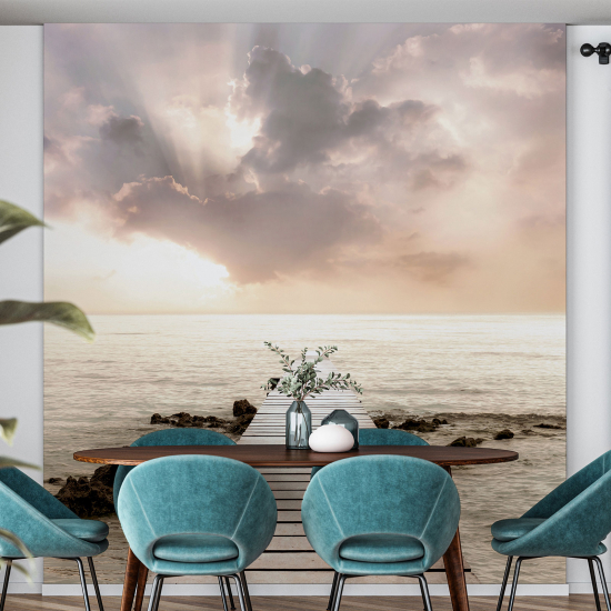 Panoramic Wallpaper - Wall Mural - Sea Pontoon