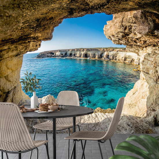 Panoramic Wallpaper - Wall Mural - Sea View Cave