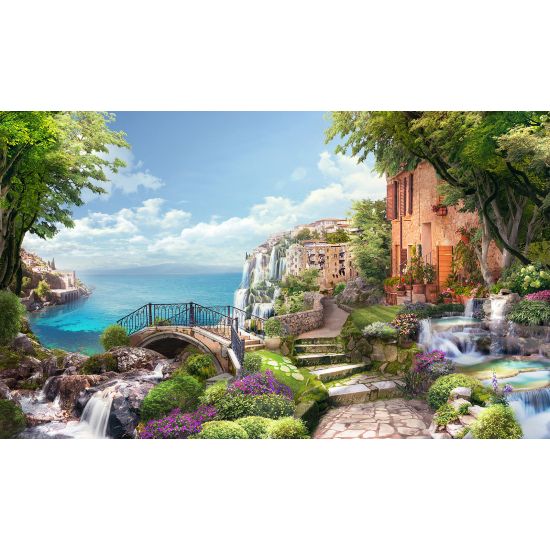 Panoramic Wallpaper - Wall Mural - Seaside village