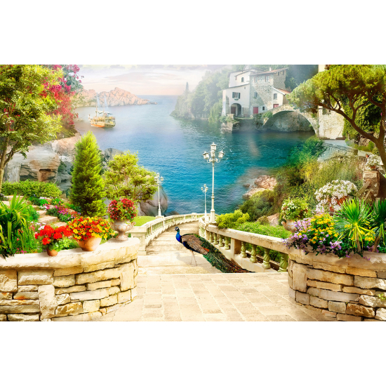 Panoramic Wallpaper - Wall Mural - Seaside village