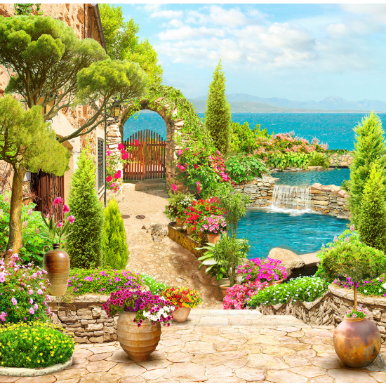 Panoramic Wallpaper - Wall Mural - Seaside village