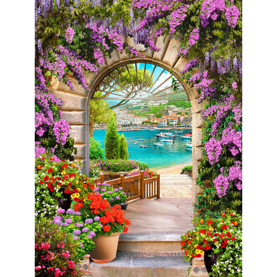 Panoramic Wallpaper - Wall Mural - Seaside village