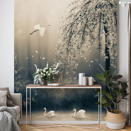 Panoramic Wallpaper - Wall Mural - Swan Lake