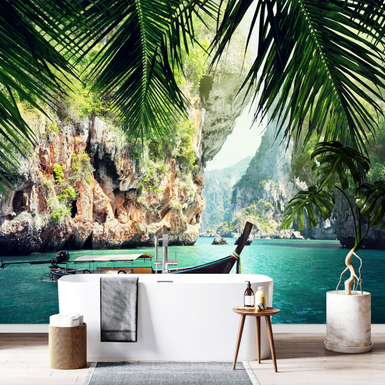 Panoramic Wallpaper - Wall Mural - Thailand Boat