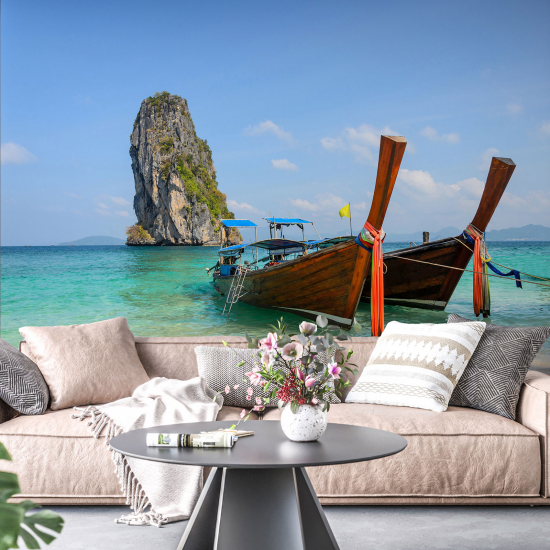 Panoramic Wallpaper - Wall Mural - Thailand Boats