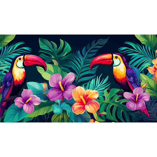 Panoramic Wallpaper - Wall Mural - Toucans