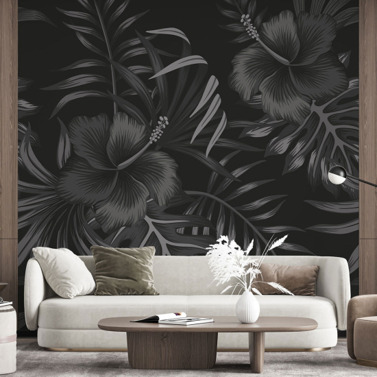 Panoramic Wallpaper - Wall Mural - Tropical Flowers