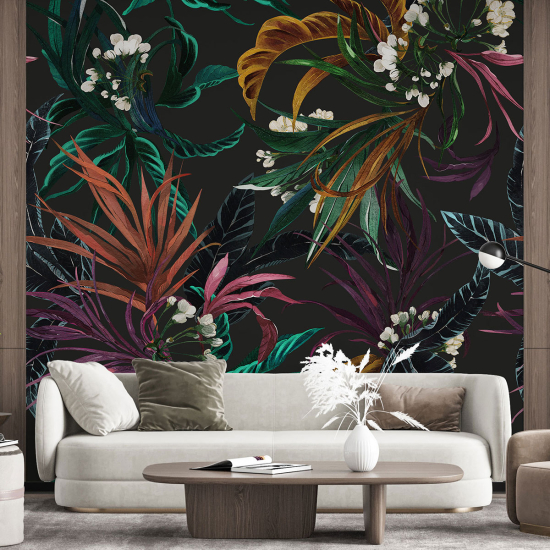 Panoramic Wallpaper - Wall Mural - Tropical Flowers