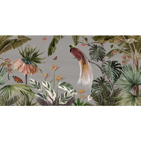 Panoramic Wallpaper - Wall Mural - Tropical Flowers