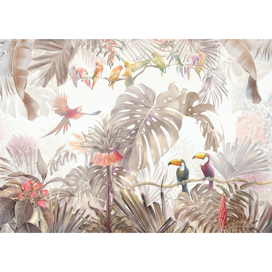 Panoramic Wallpaper - Wall Mural - Tropical forest Birds