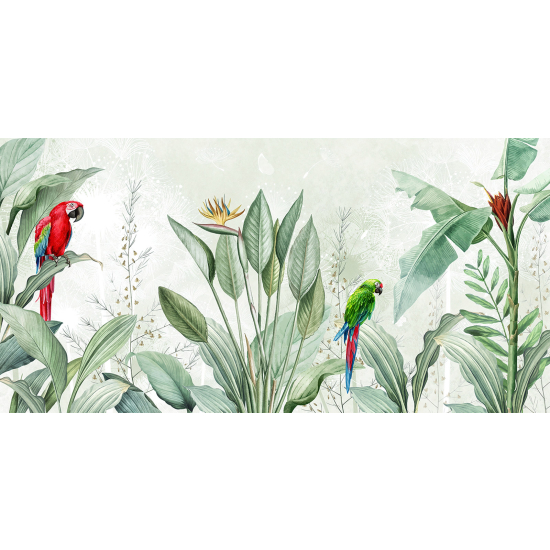 Panoramic Wallpaper - Wall Mural - Tropical Forest Birds