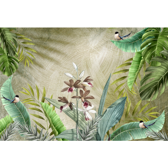 Panoramic Wallpaper - Wall Mural - Tropical Forest Birds