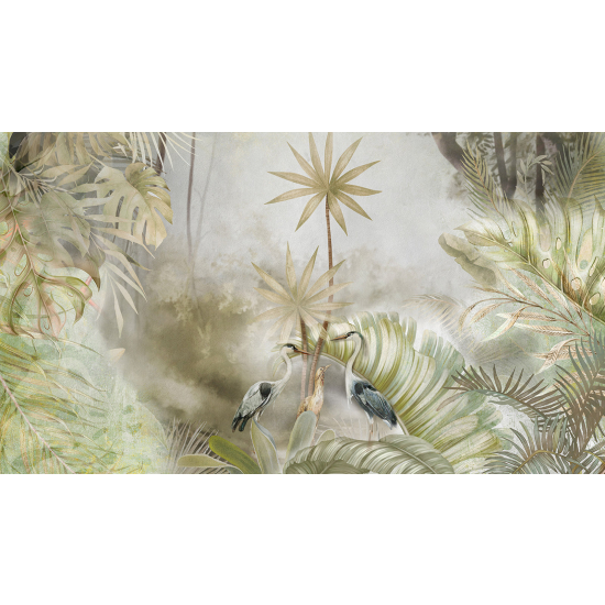 Panoramic Wallpaper - Wall Mural - Tropical Forest Birds