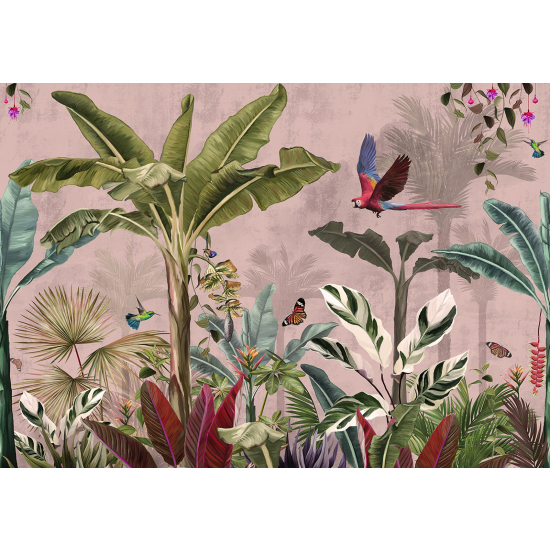 Panoramic Wallpaper - Wall Mural - Tropical Forest Birds