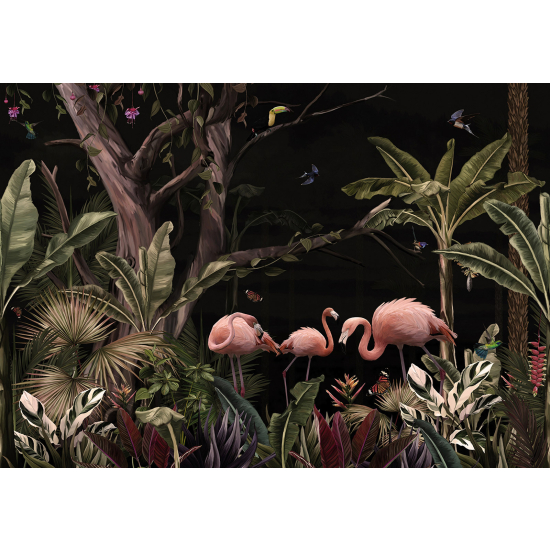 Panoramic Wallpaper - Wall Mural - Tropical Forest Birds