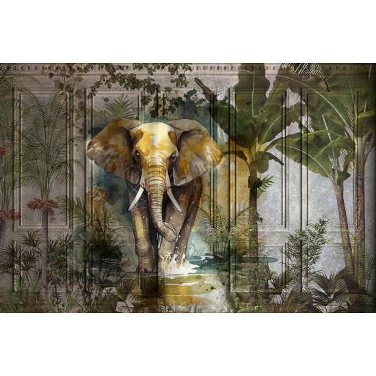 Panoramic Wallpaper - Wall Mural - Tropical Forest Elephant