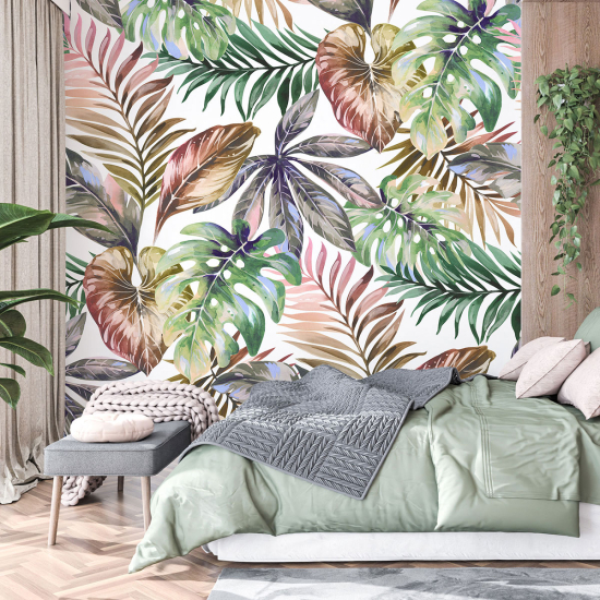 Panoramic Wallpaper - Wall Mural - Tropical leaves