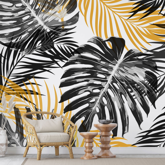 Panoramic Wallpaper - Wall Mural - Tropical leaves