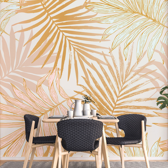 Panoramic Wallpaper - Wall Mural - Tropical leaves