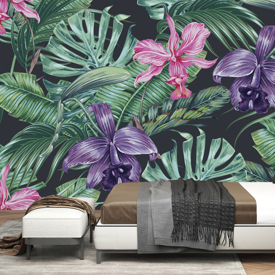 Panoramic Wallpaper - Wall Mural - Tropical leaves