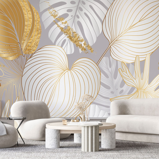 Panoramic Wallpaper - Wall Mural - Tropical leaves