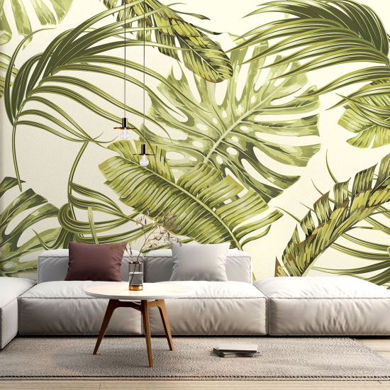 Panoramic Wallpaper - Wall Mural - Tropical leaves