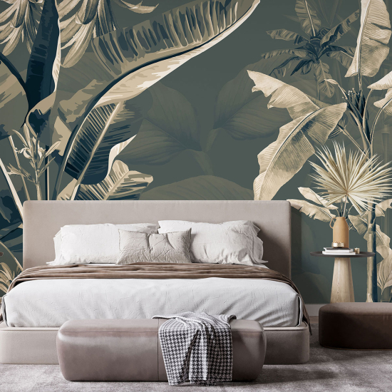 Panoramic Wallpaper - Wall Mural - Tropical leaves