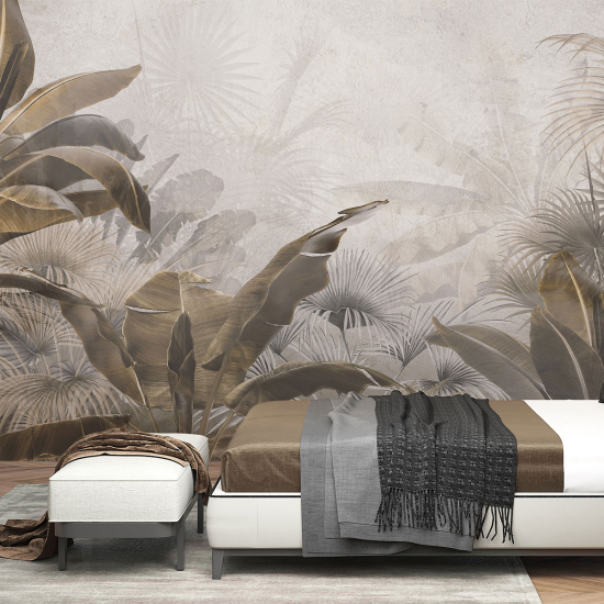 Panoramic Wallpaper - Wall Mural - Tropical leaves