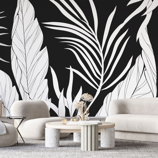 Panoramic Wallpaper - Wall Mural - Tropical leaves