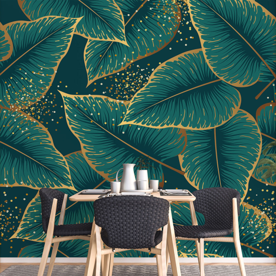 Panoramic Wallpaper - Wall Mural - Tropical leaves