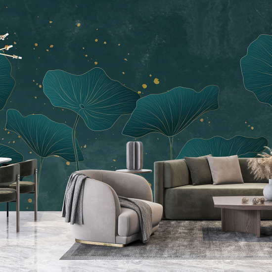 Panoramic Wallpaper - Wall Mural - Tropical leaves