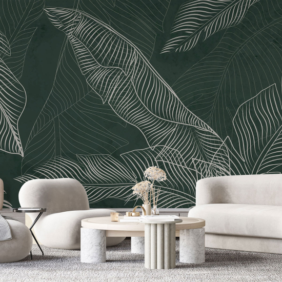 Panoramic Wallpaper - Wall Mural - Tropical leaves