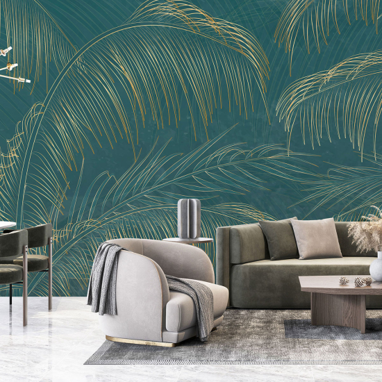 Panoramic Wallpaper - Wall Mural - Tropical leaves