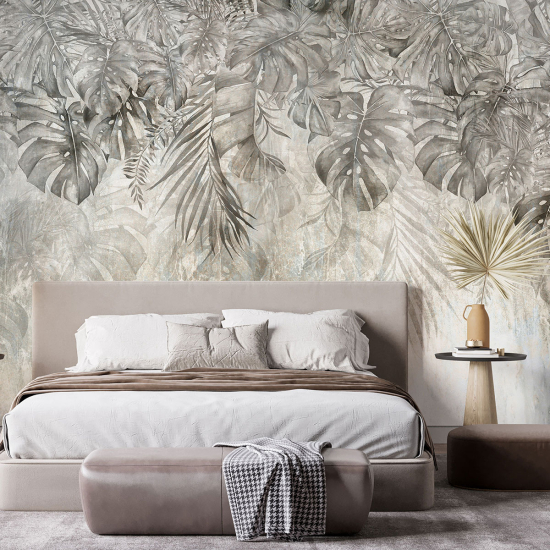 Panoramic Wallpaper - Wall Mural - Tropical leaves