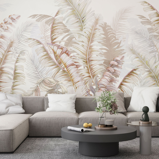 Panoramic Wallpaper - Wall Mural - Tropical leaves