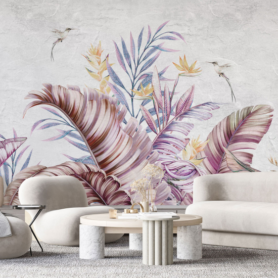 Panoramic Wallpaper - Wall Mural - Tropical leaves