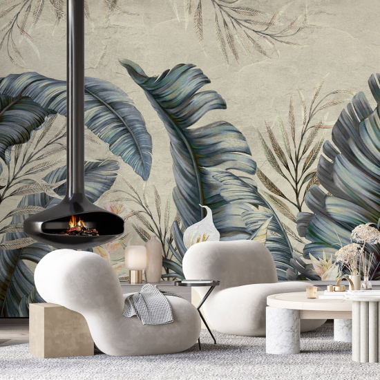 Panoramic Wallpaper - Wall Mural - Tropical leaves