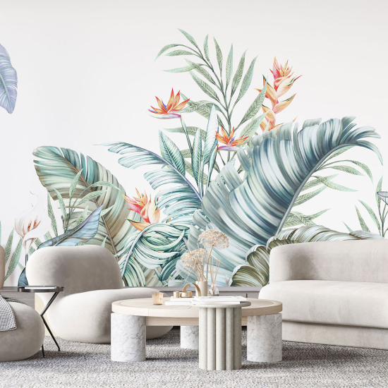 Panoramic Wallpaper - Wall Mural - Tropical leaves