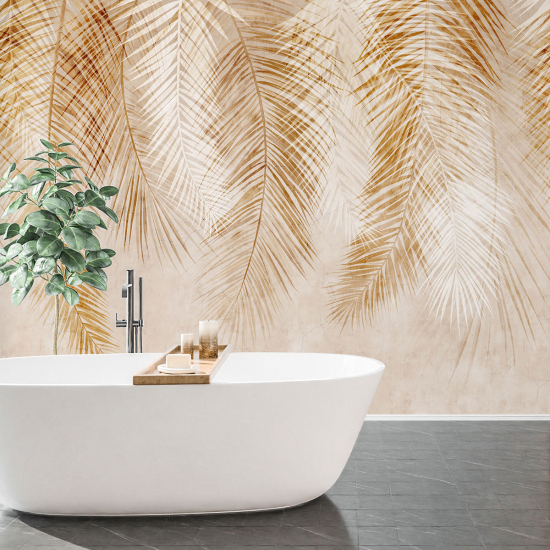 Panoramic Wallpaper - Wall Mural - Tropical leaves