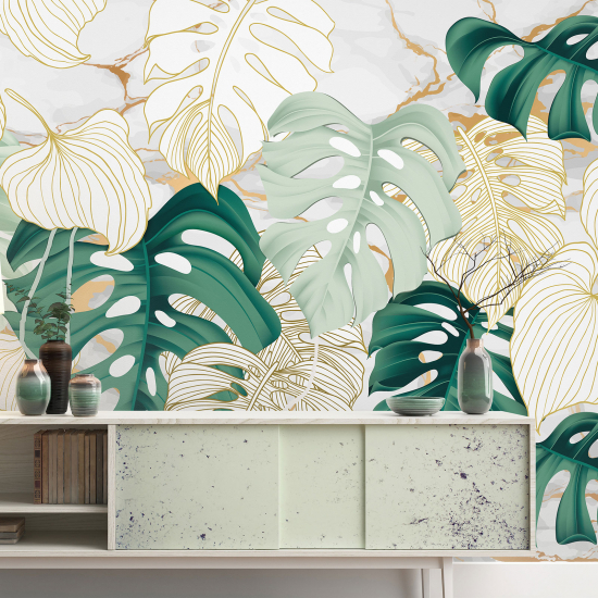 Panoramic Wallpaper - Wall Mural - Tropical leaves