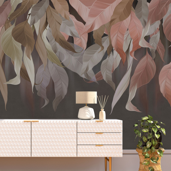 Panoramic Wallpaper - Wall Mural - Tropical leaves