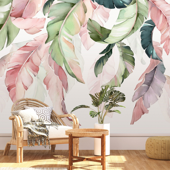 Panoramic Wallpaper - Wall Mural - Tropical leaves